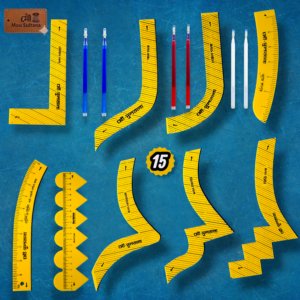 চক পেন্সিল সহ ১৫টি মাস্টার স্কেল কম্বো সেট